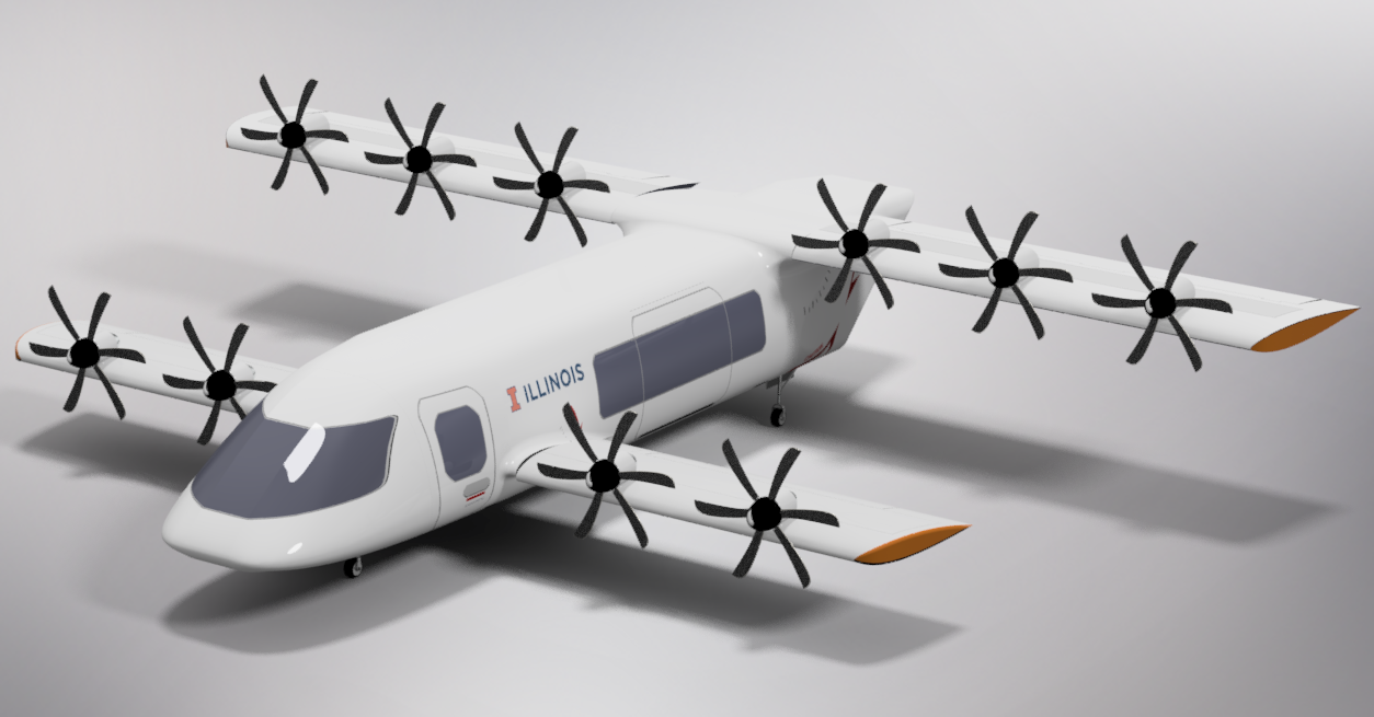 University of Illinois Illini Air Shuttle eVTOL passenger aircraft University of Illinois Illini Air Shuttle eVTOL passenger aircraft